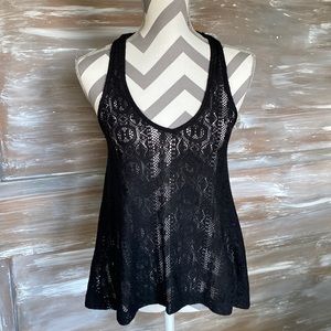 American Eagle Black Lace Racerback Tank size S